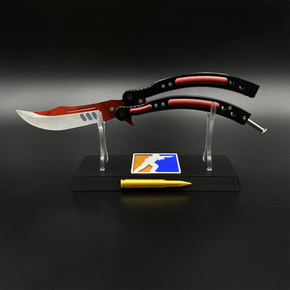 CS Butterfly Knife Autotronic Dull Blade Unsharpened Balisong Trainer - Display Prop