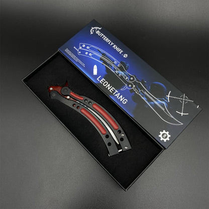 CS Butterfly Knife Autotronic Dull Blade Unsharpened Balisong Trainer - Display Prop