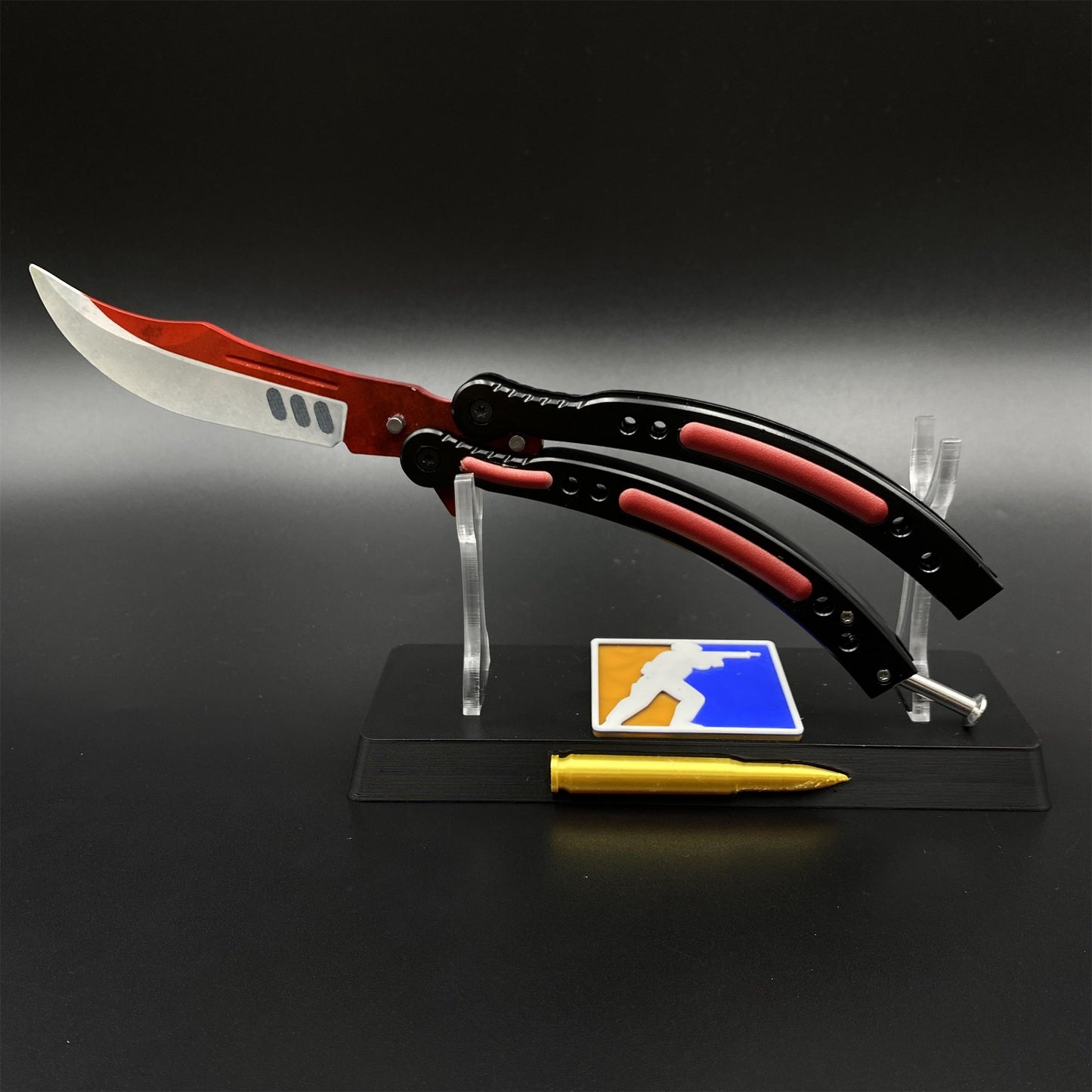 CS Butterfly Knife Autotronic Dull Blade Unsharpened Balisong Trainer - Display Prop
