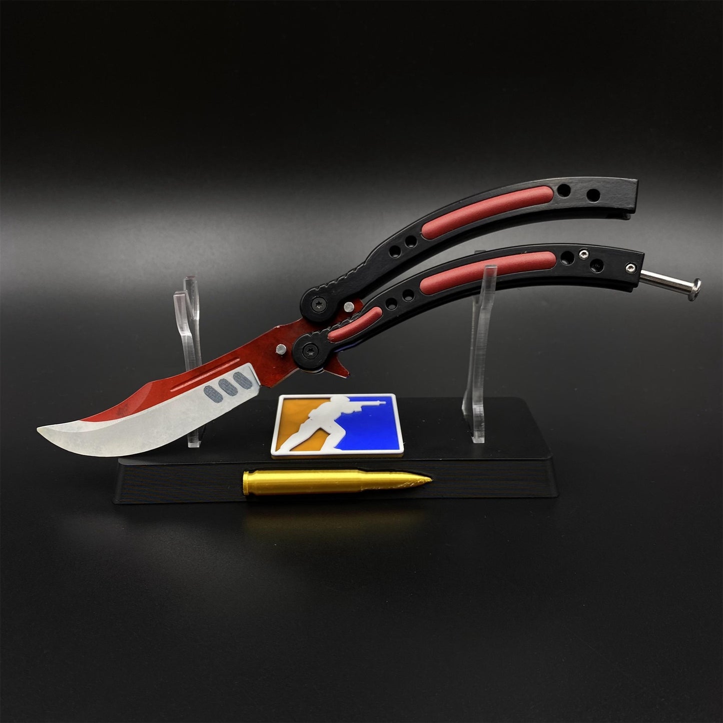 CS Butterfly Knife Autotronic Dull Blade Unsharpened Balisong Trainer - Display Prop