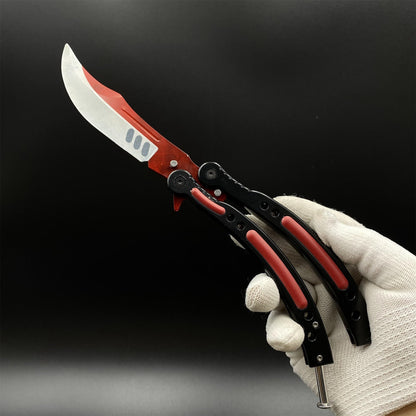 CS Butterfly Knife Autotronic Dull Blade Unsharpened Balisong Trainer - Display Prop