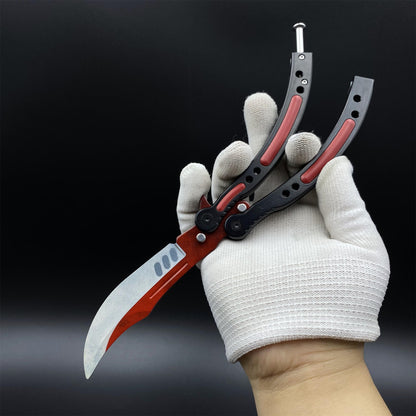 CS Butterfly Knife Autotronic Dull Blade Unsharpened Balisong Trainer - Display Prop