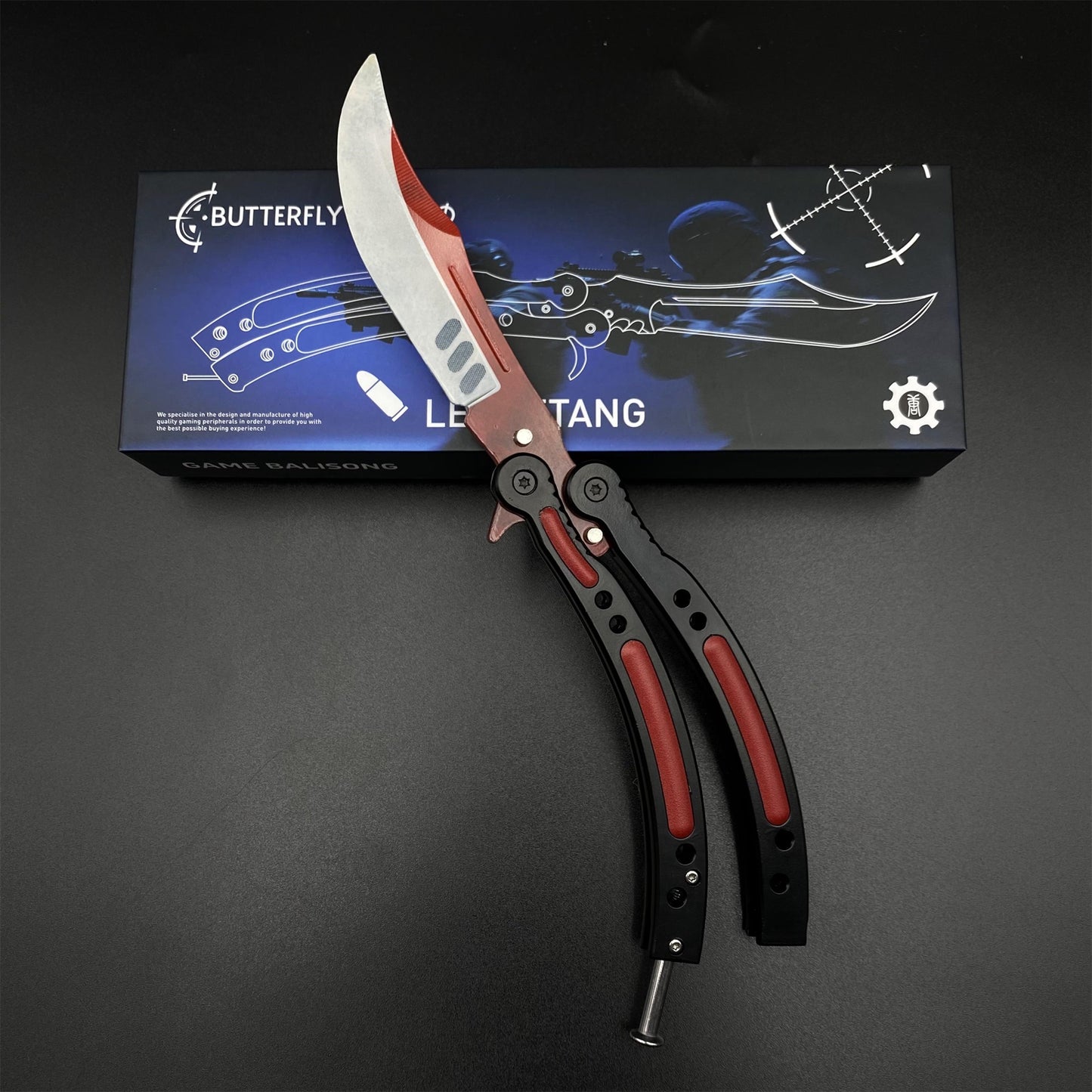 CS Butterfly Knife Autotronic Dull Blade Unsharpened Balisong Trainer - Display Prop