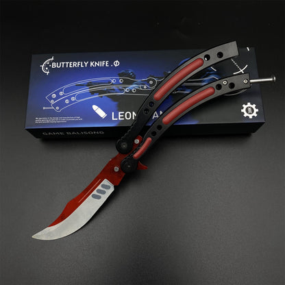 CS Butterfly Knife Autotronic Dull Blade Unsharpened Balisong Trainer - Display Prop