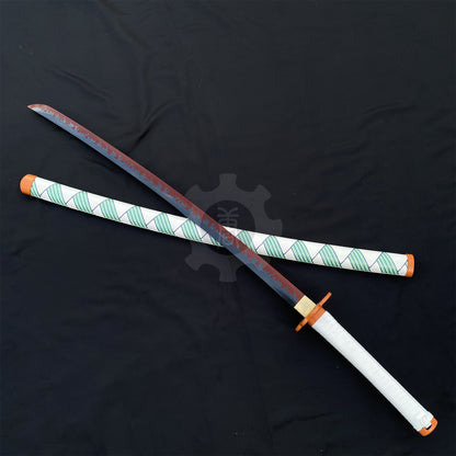 IRL Rengoku Nichirin Sword Anime Katana 1045 Carbon Steel Version