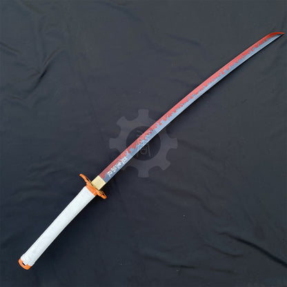 IRL Rengoku Nichirin Sword Anime Katana 1045 Carbon Steel Version