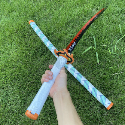 IRL Rengoku Nichirin Sword Anime Katana 1045 Carbon Steel Version