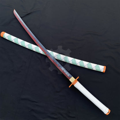 IRL Rengoku Nichirin Sword Anime Katana 1045 Carbon Steel Version