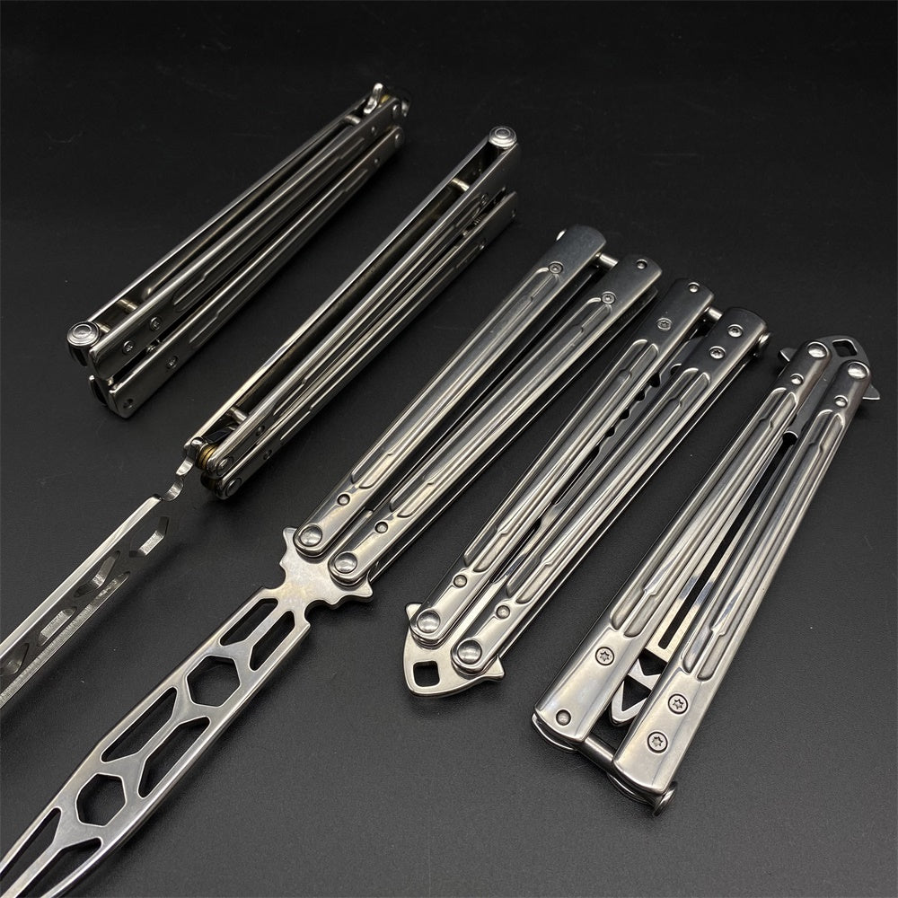 Stainless Steel Sword Comb Head Blunt Blade Balisong Butterfly Knife ...