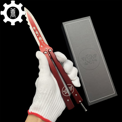 TF2 Black Rose Balisong Black Rose Butterfly Knife Replica IRL