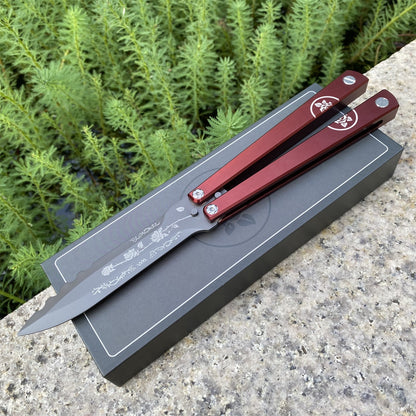 High-End TF2 Black Rose Butterfly Knife Trainer CNC Aluminum Alloy Handle Balisong Trainer
