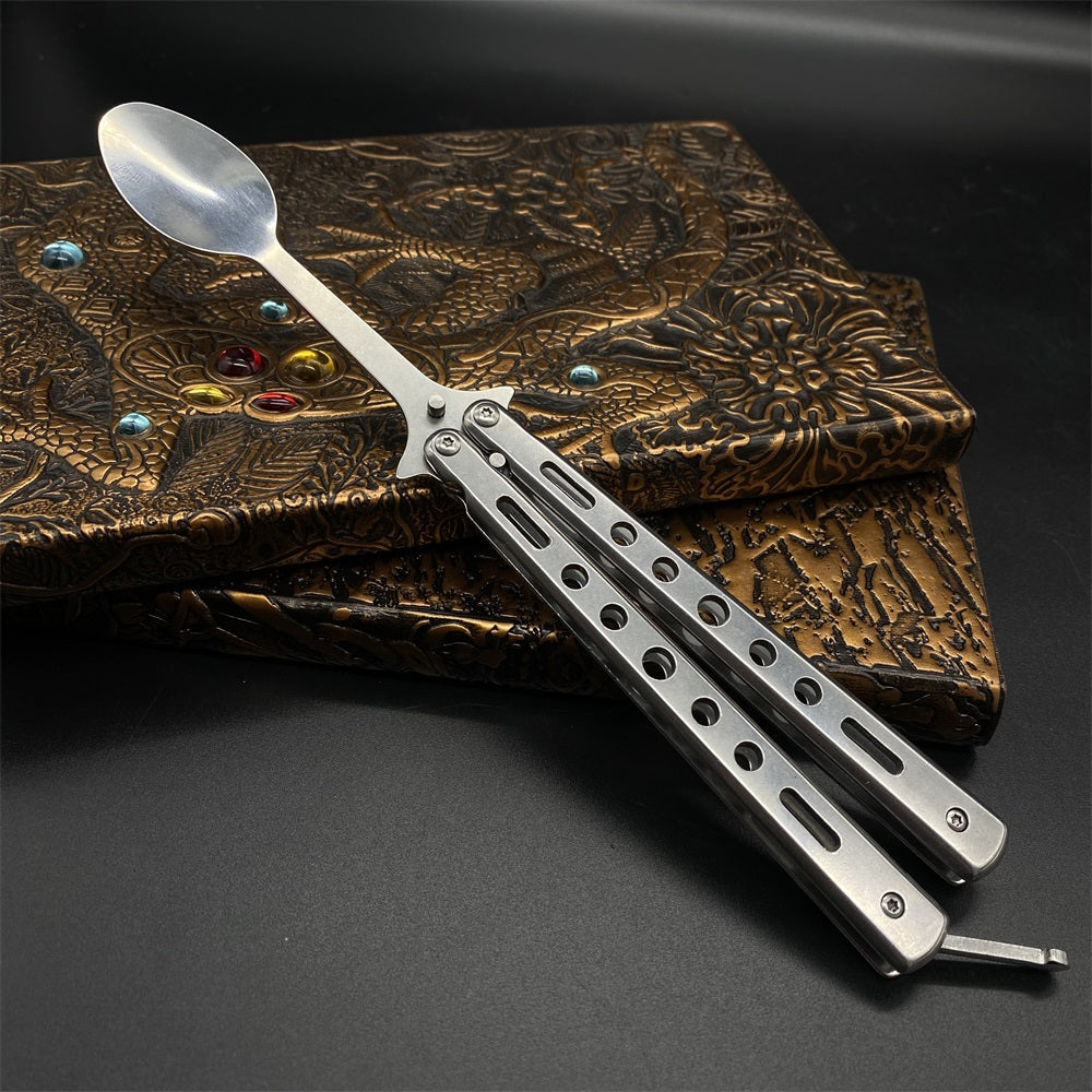 Stainless Steel Fork Spoon Balisong Butterfly Trainer