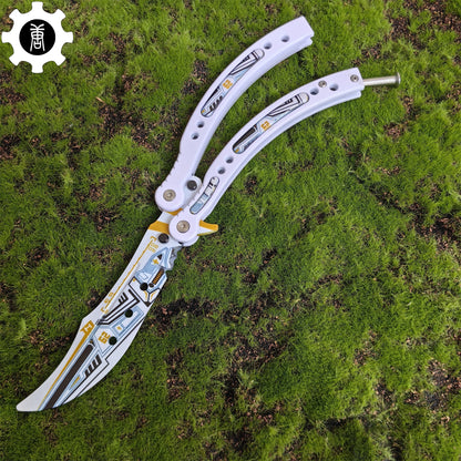 Game Butterfly Knife Heinlein Pattern Metal Balisong