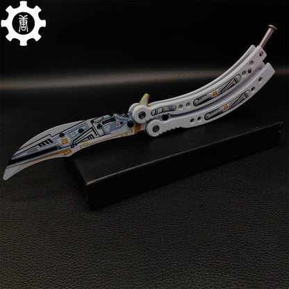 Game Butterfly Knife Heinlein Pattern Metal Balisong