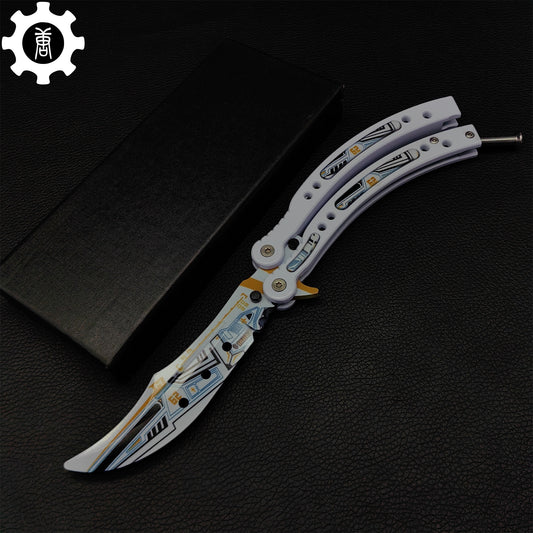 Game Butterfly Knife Heinlein Pattern Metal Balisong