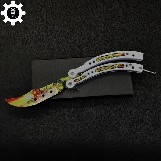 Dragon Lore Butterfly Knife Metal Balisong Game Prop