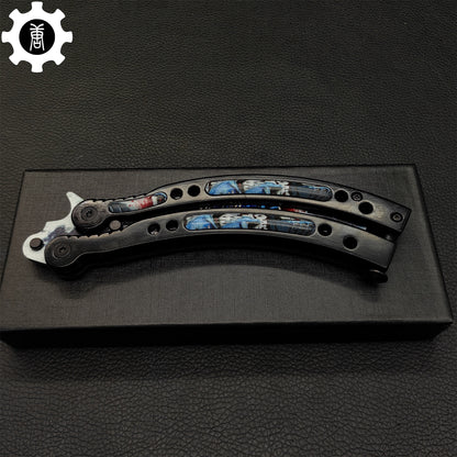 Game Butterfly Knife Nightmare Pattern Metal Balisong