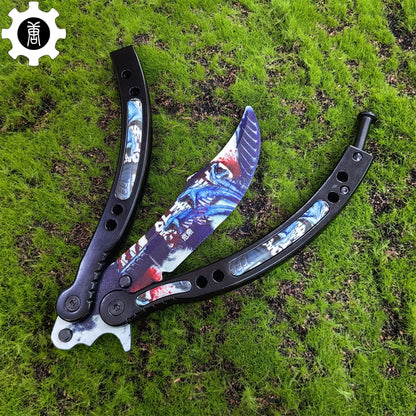 Game Butterfly Knife Nightmare Pattern Metal Balisong