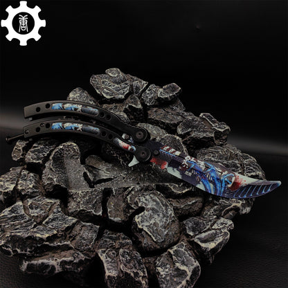 Game Butterfly Knife Nightmare Pattern Metal Balisong