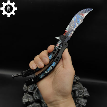 Game Butterfly Knife Nightmare Pattern Metal Balisong