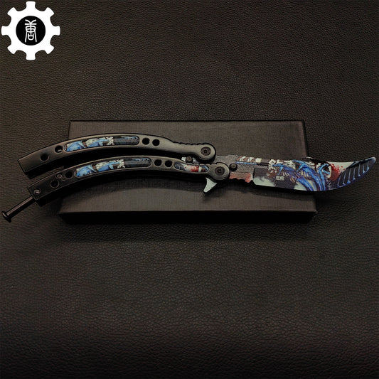 Game Butterfly Knife Nightmare Pattern Metal Balisong