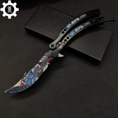 Game Butterfly Knife Nightmare Pattern Metal Balisong