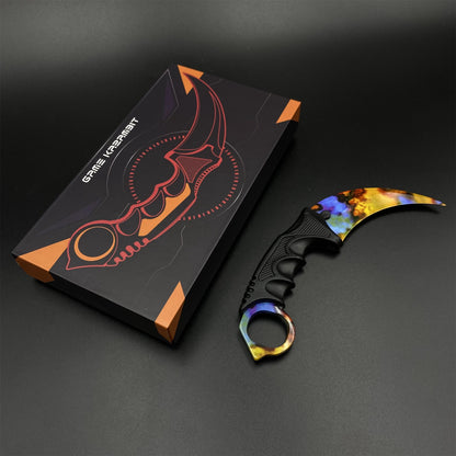 CS Karambit Case Hardened Skin Replica Dull Blade Trainer Knife