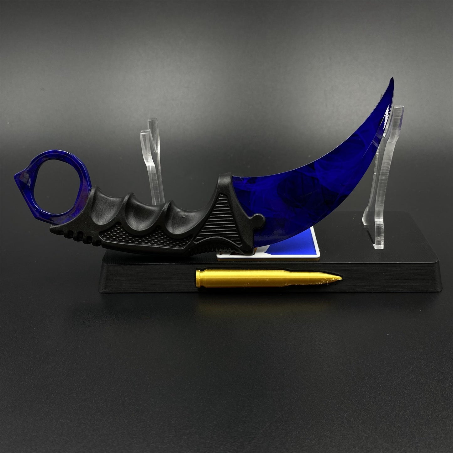 Game Karambit Doppler Sapphire Skin Replica Dull Blade Trainer Knife For Collection