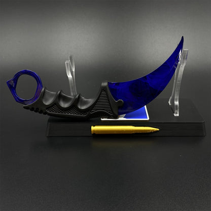 Game Karambit Doppler Sapphire Skin Replica Dull Blade Trainer Knife For Collection