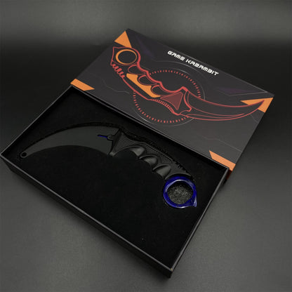 Game Karambit Doppler Sapphire Skin Replica Dull Blade Trainer Knife For Collection