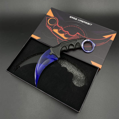 Game Karambit Doppler Sapphire Skin Replica Dull Blade Trainer Knife For Collection
