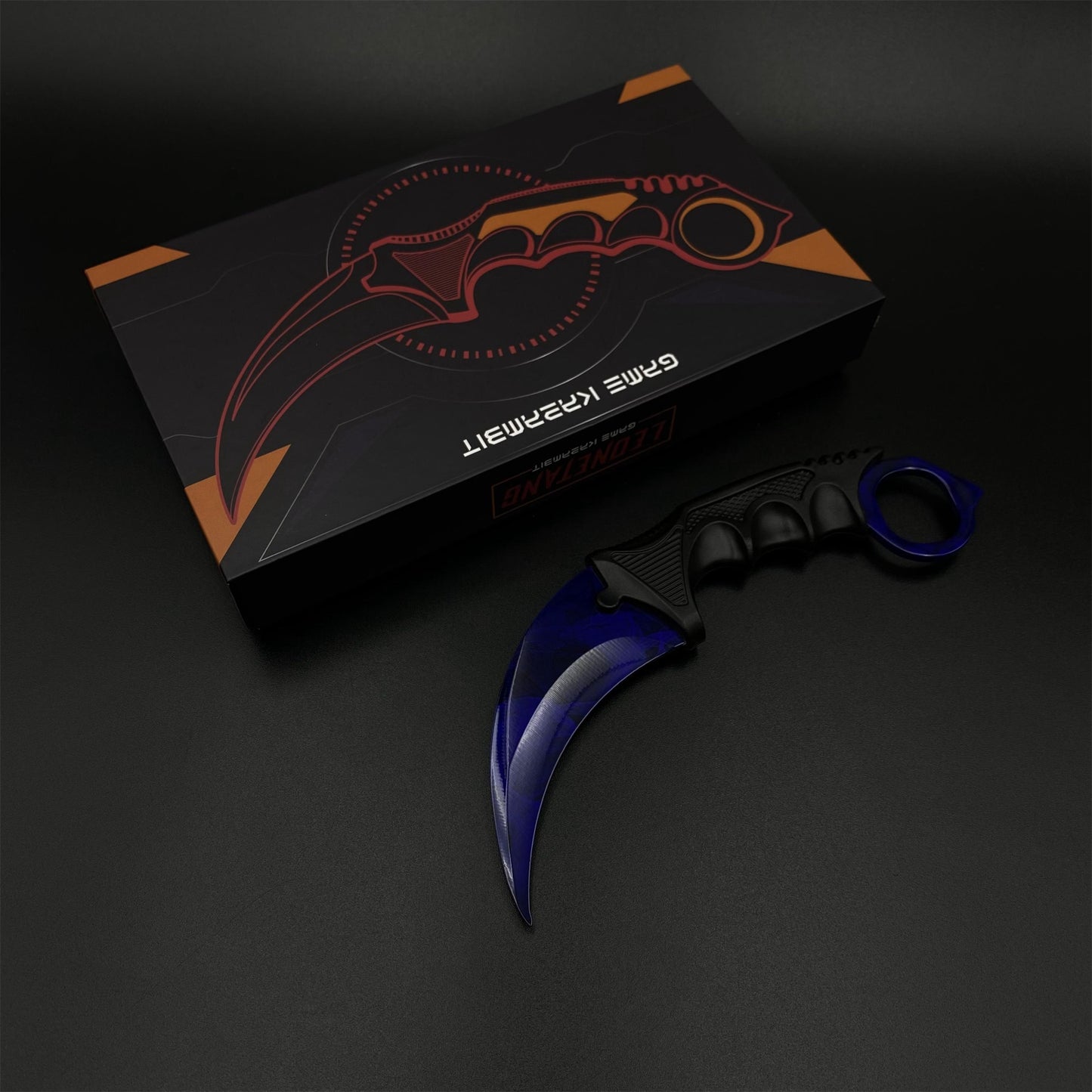 Game Karambit Doppler Sapphire Skin Replica Dull Blade Trainer Knife For Collection