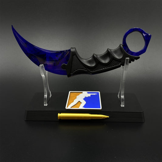Game Karambit Doppler Sapphire Skin Replica Dull Blade Trainer Knife For Collection