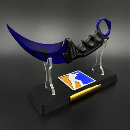Game Karambit Doppler Sapphire Skin Replica Dull Blade Trainer Knife For Collection