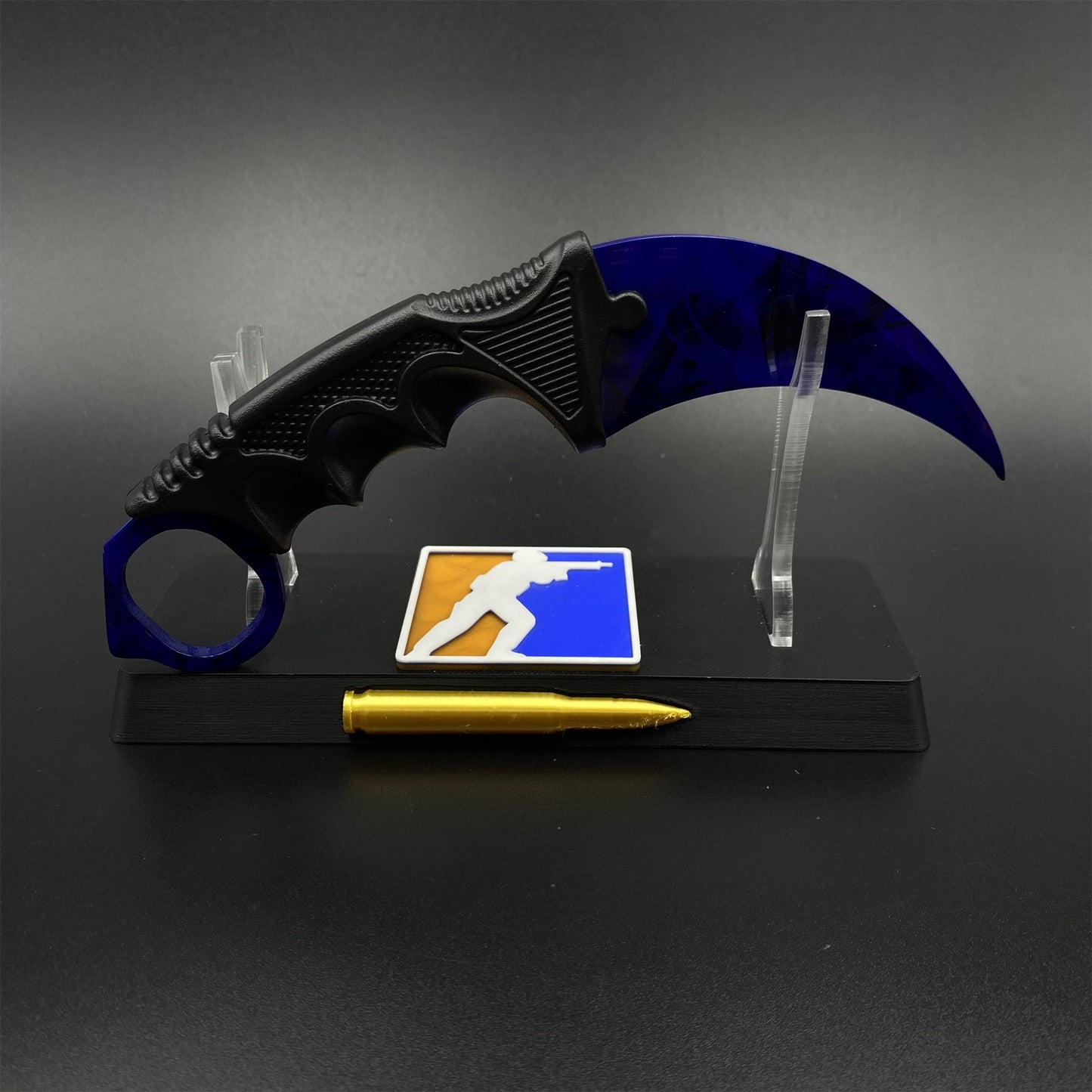 Game Karambit Doppler Sapphire Skin Replica Dull Blade Trainer Knife For Collection