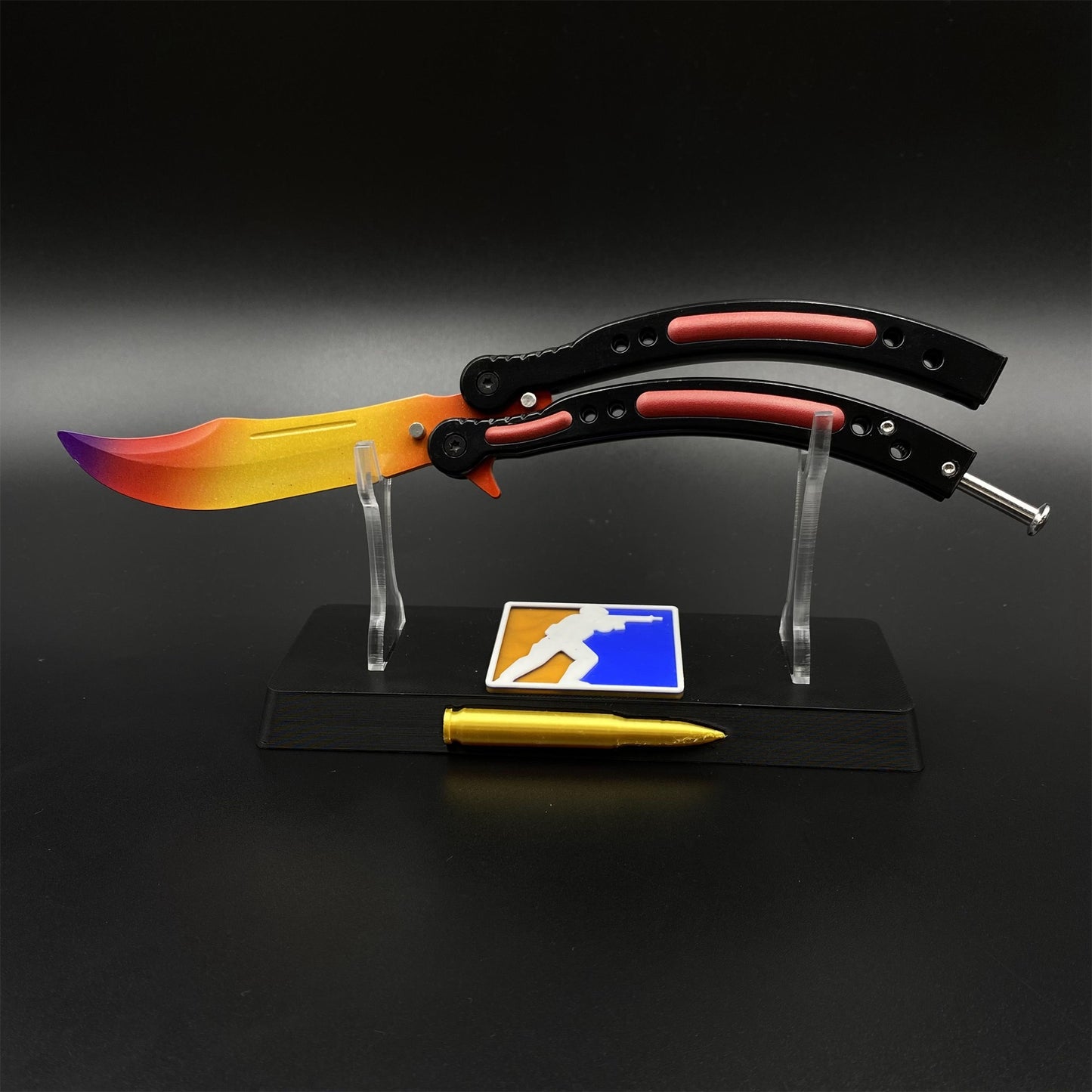 CS Butterfly Knife Fade Unsharpened Balisong Trainer - Dull Blade Prop