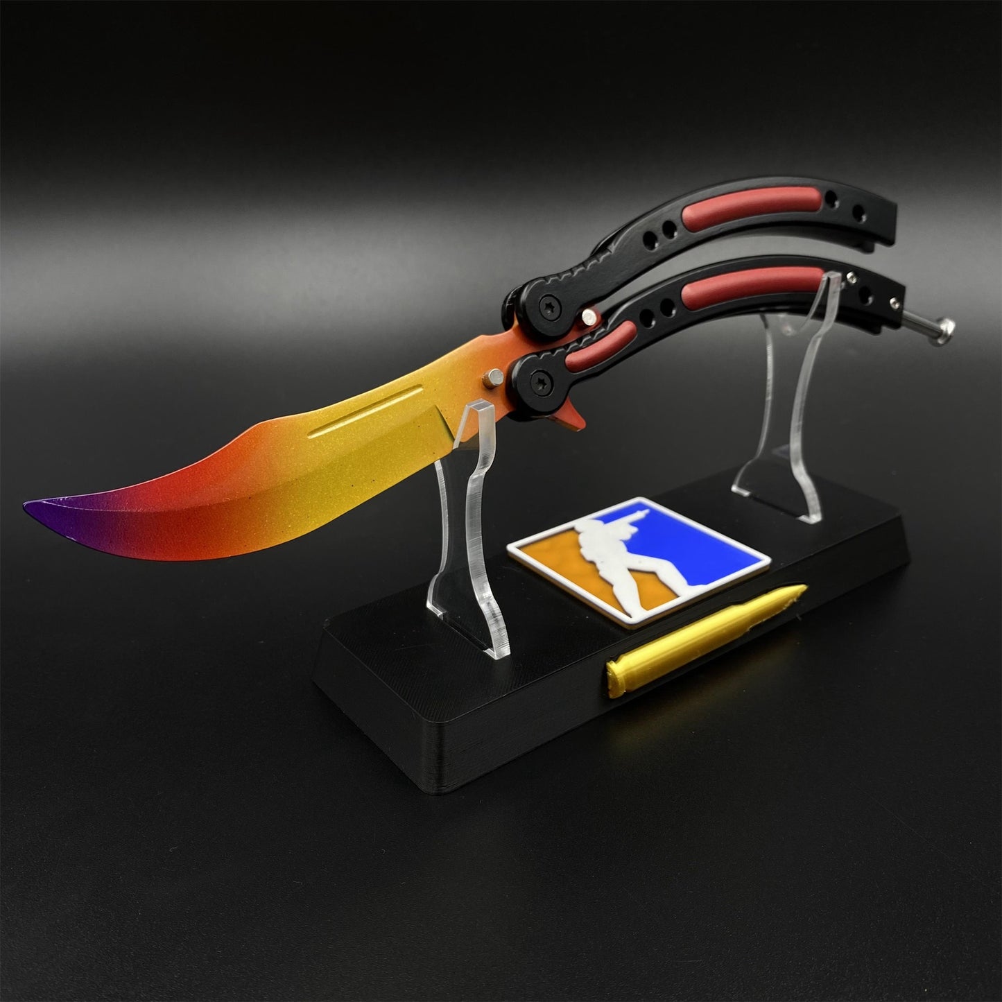 CS Butterfly Knife Fade Unsharpened Balisong Trainer - Dull Blade Prop
