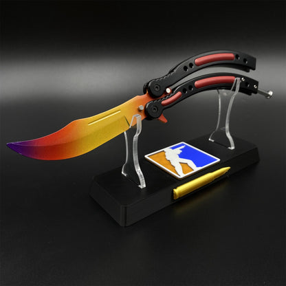 CS Butterfly Knife Fade Unsharpened Balisong Trainer - Dull Blade Prop