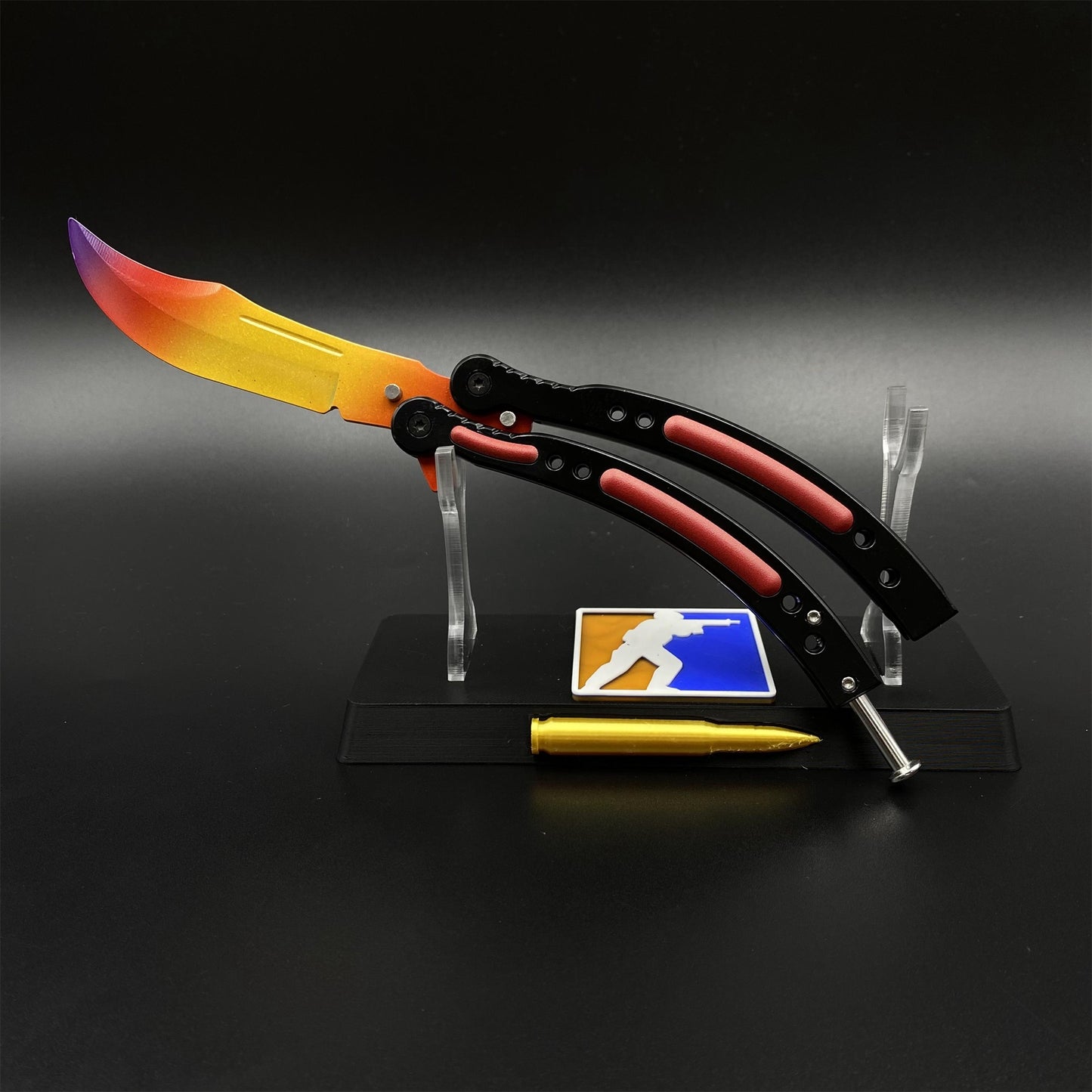 CS Butterfly Knife Fade Unsharpened Balisong Trainer - Dull Blade Prop