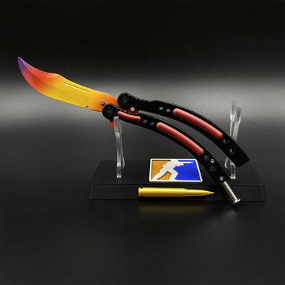 CS Butterfly Knife Fade Unsharpened Balisong Trainer - Dull Blade Prop