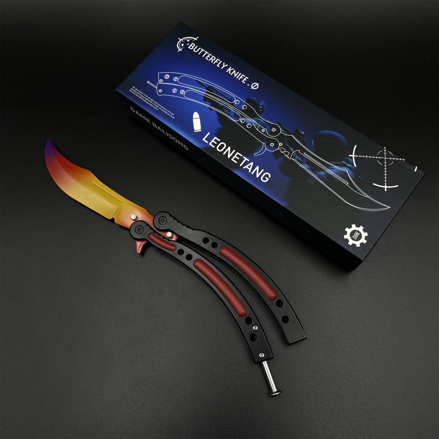 CS Butterfly Knife Fade Unsharpened Balisong Trainer - Dull Blade Prop