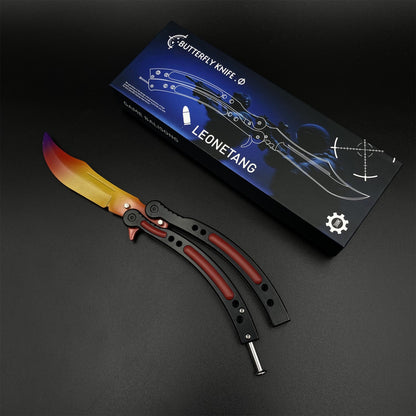 CS Butterfly Knife Fade Unsharpened Balisong Trainer - Dull Blade Prop