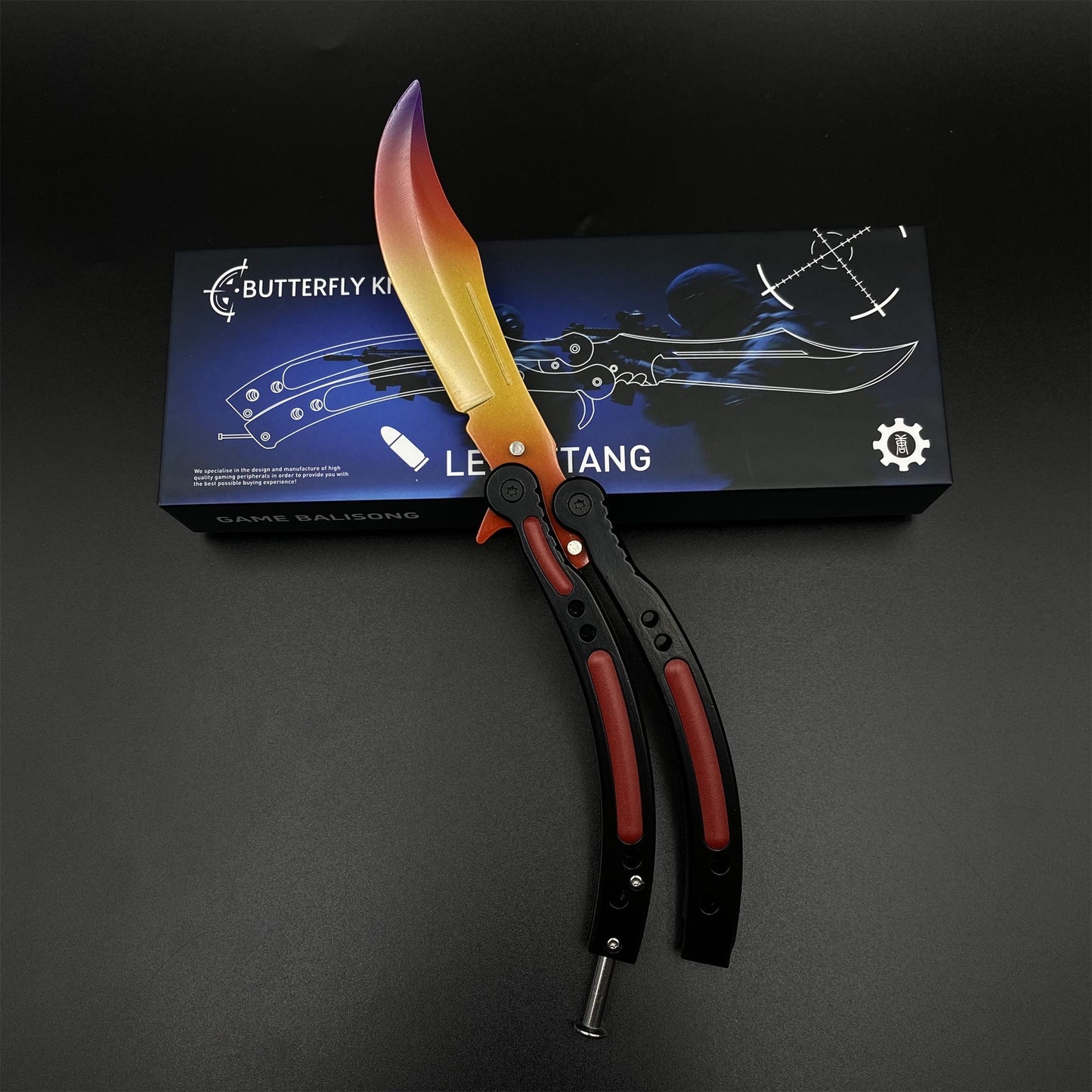 CS Butterfly Knife Fade Unsharpened Balisong Trainer - Dull Blade Prop