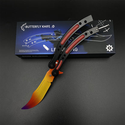 CS Butterfly Knife Fade Unsharpened Balisong Trainer - Dull Blade Prop