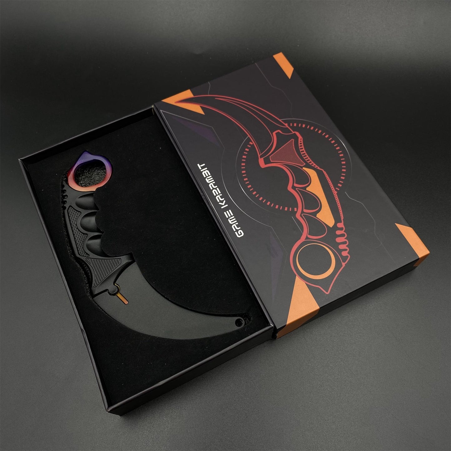 Game Karambit Fade Skin Replica Dull Blade Trainer Knife For Collection