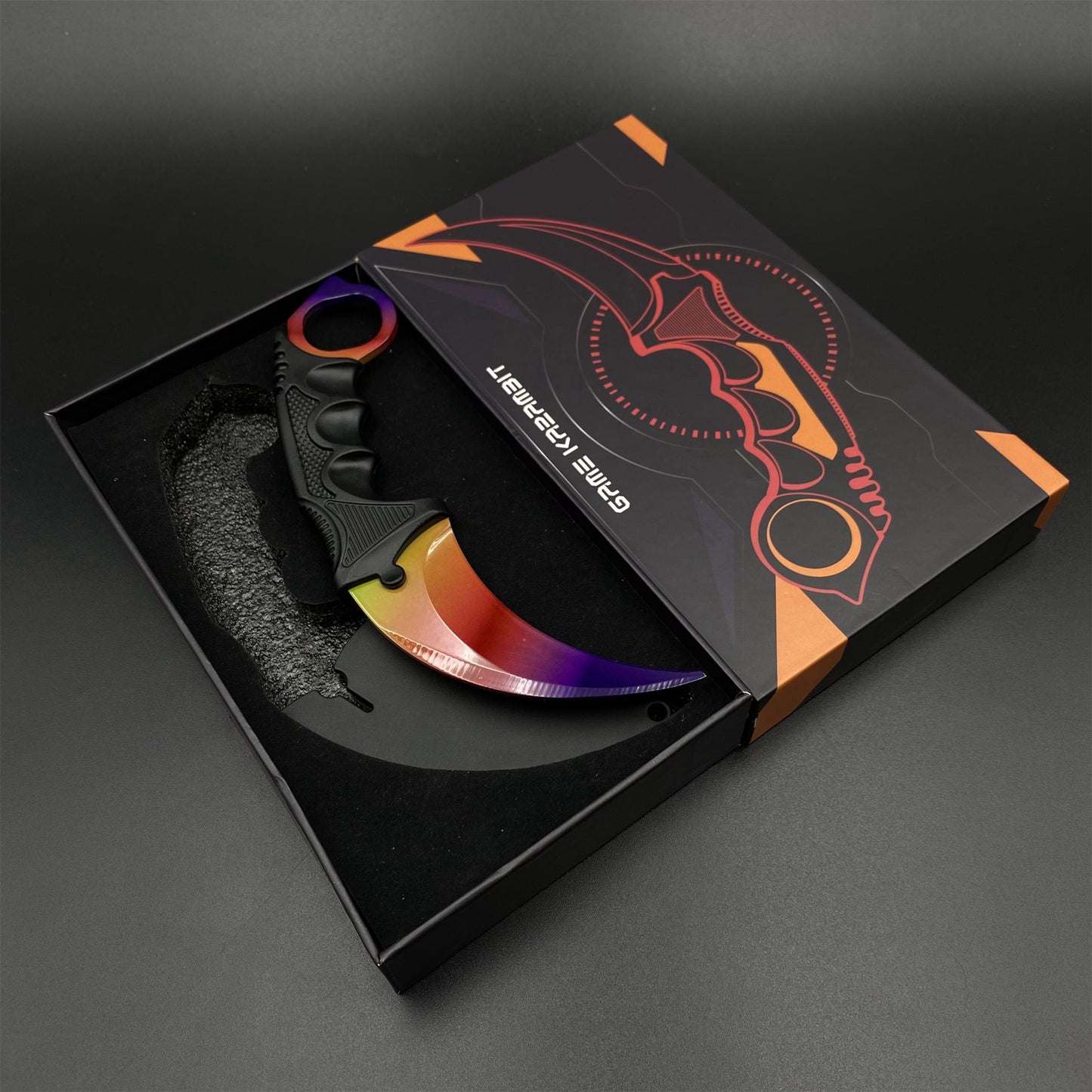 Game Karambit Fade Skin Replica Dull Blade Trainer Knife For Collection