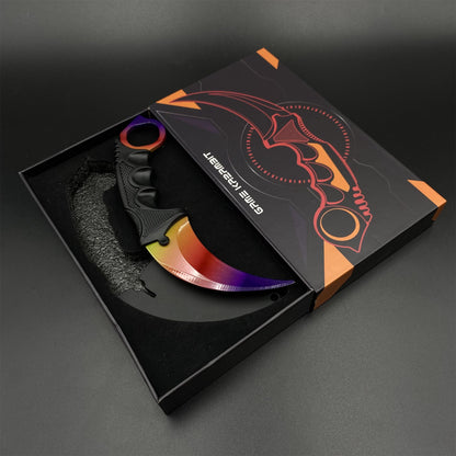 Game Karambit Fade Skin Replica Dull Blade Trainer Knife For Collection