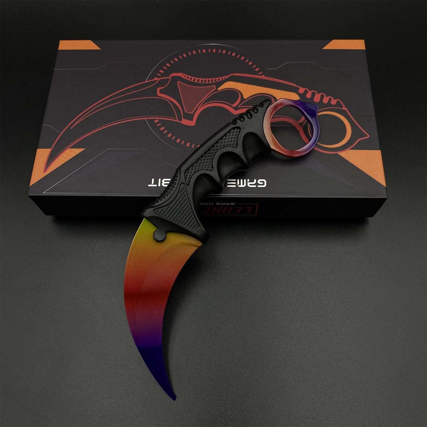 Game Karambit Fade Skin Replica Dull Blade Trainer Knife For Collection