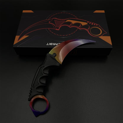 Game Karambit Fade Skin Replica Dull Blade Trainer Knife For Collection