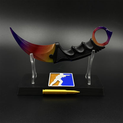 Game Karambit Fade Skin Replica Dull Blade Trainer Knife For Collection